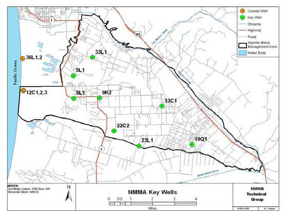 NMMA TG Key Well Location Map